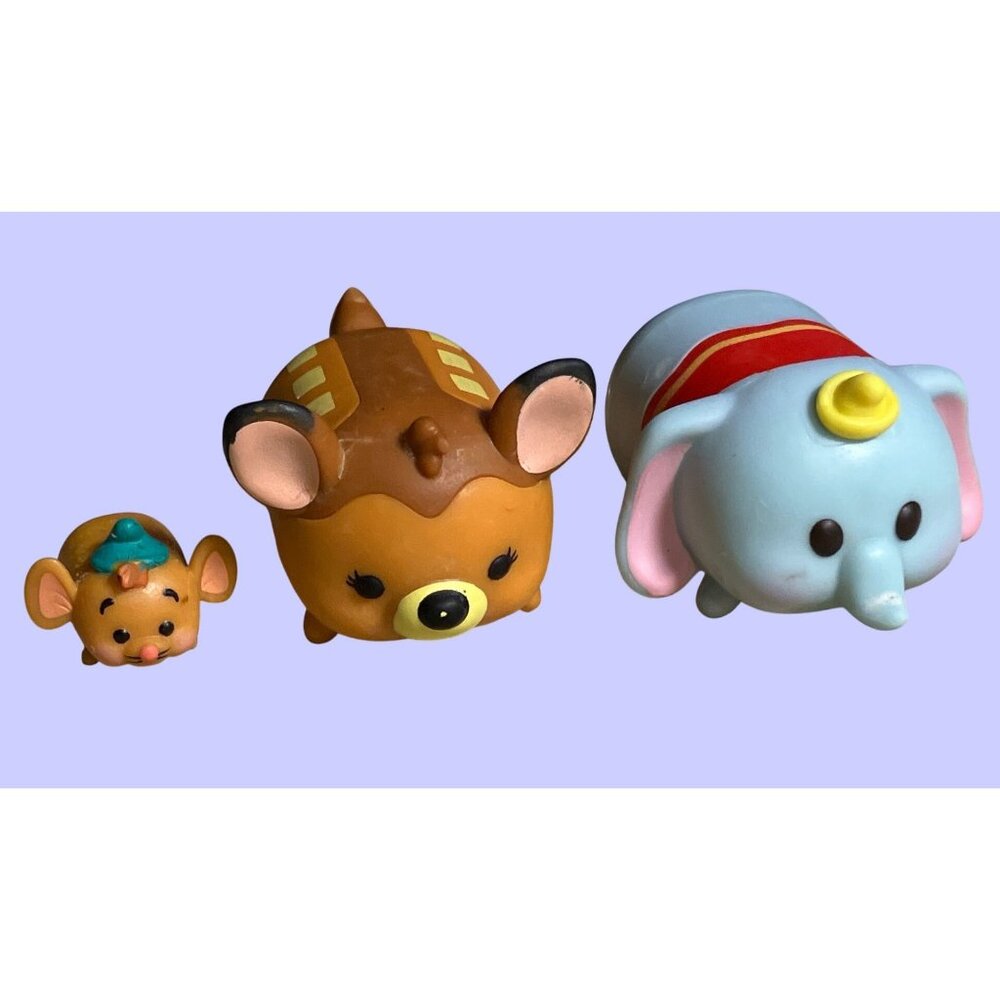 Disney Tsum Tsum Stackable Collectible Figures Set Of 3 - Dumbo Bambi & Gus